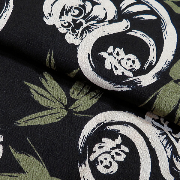 義若オリジナル激安セール柄股引き 福だるまと笹(黒)